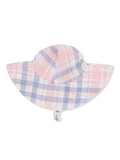 Muslin Wide Brim Sunhat, Dusty Plaid