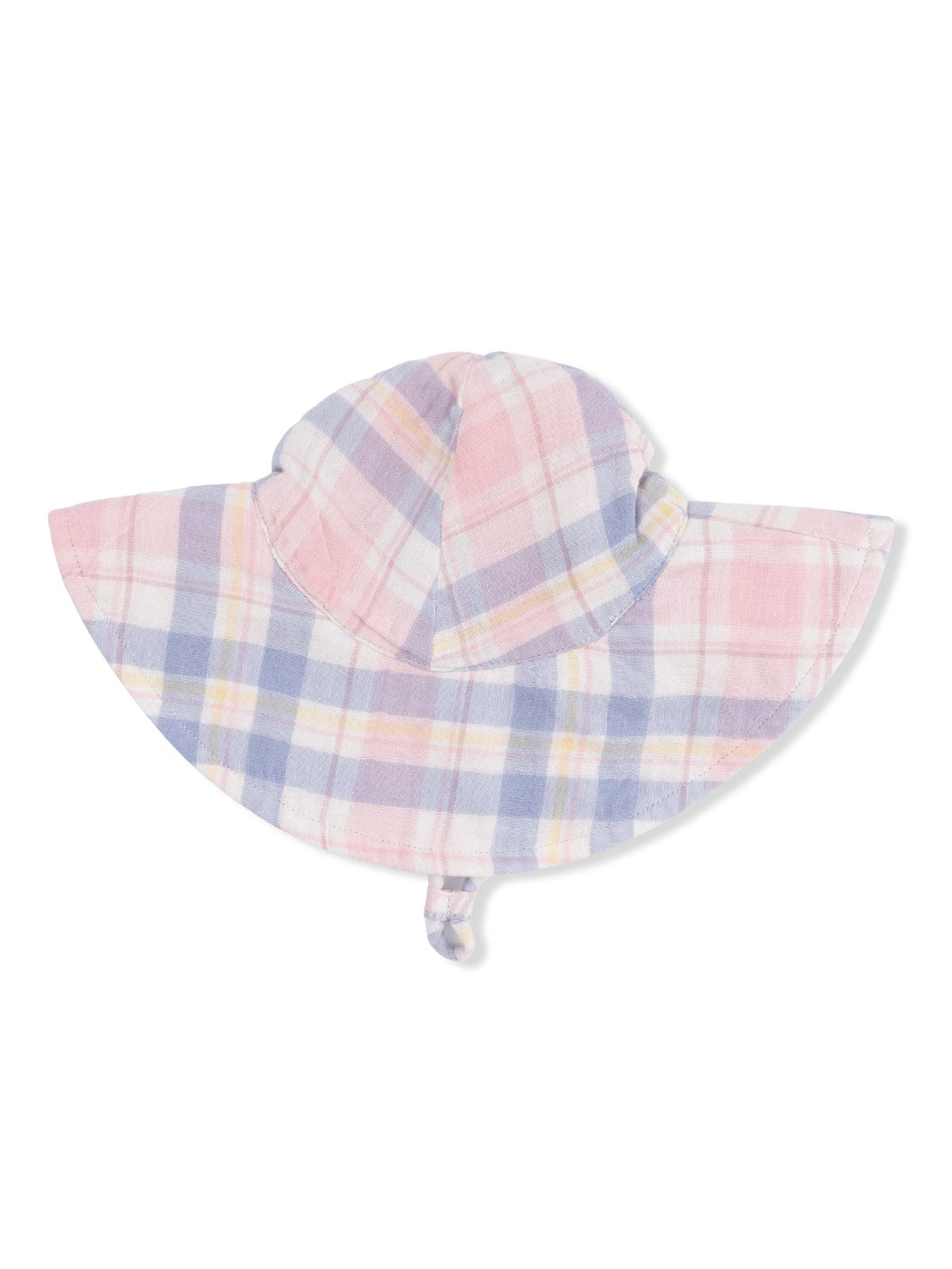 Muslin Wide Brim Sunhat, Dusty Plaid