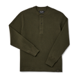 Waffle Knit Henley - Mossy Rock