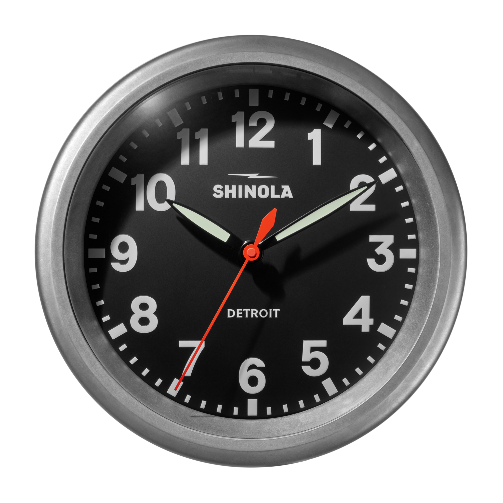 14" Runwell Clock - Tumbled Zinc/Black