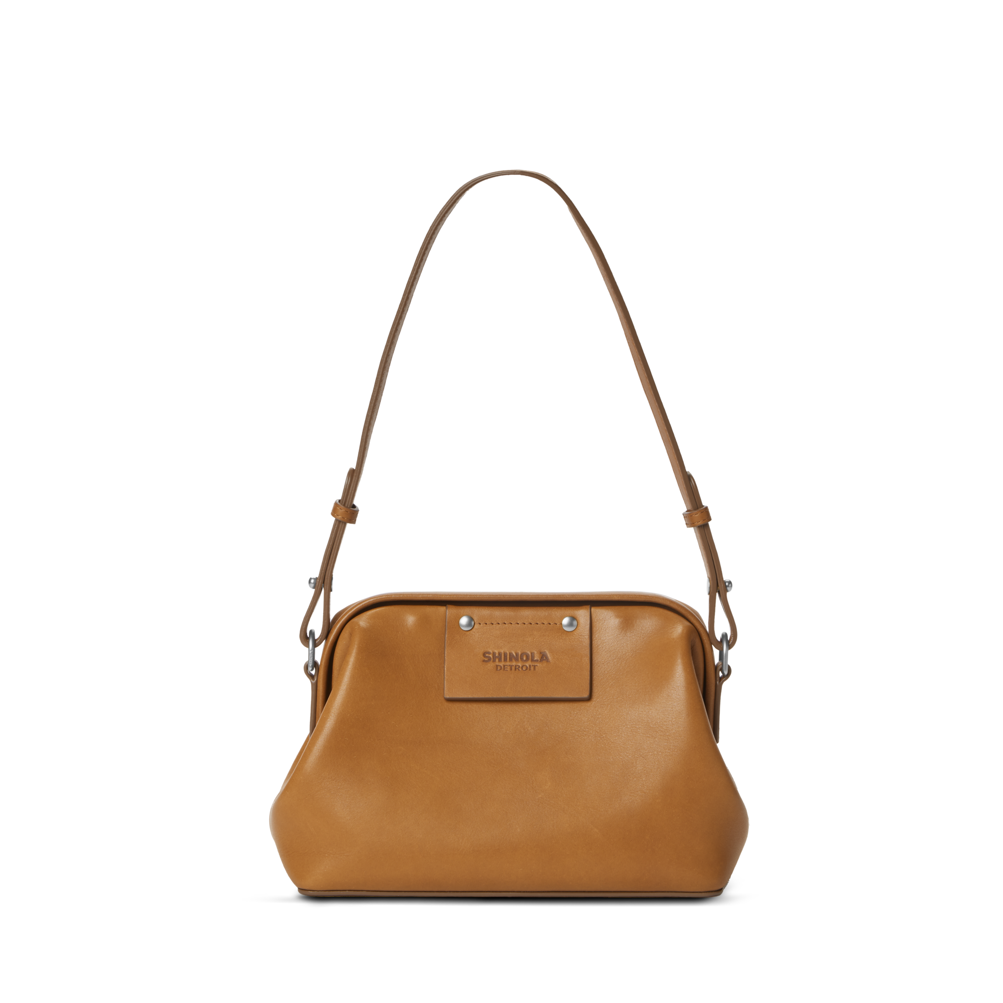 Rivet Frame Shoulder Bag - Tan