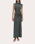 Acacia Draped Ruched Jersey Midi Dress
