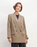 The ReWool® Double-Breasted Blazer | Beige Houndstooth