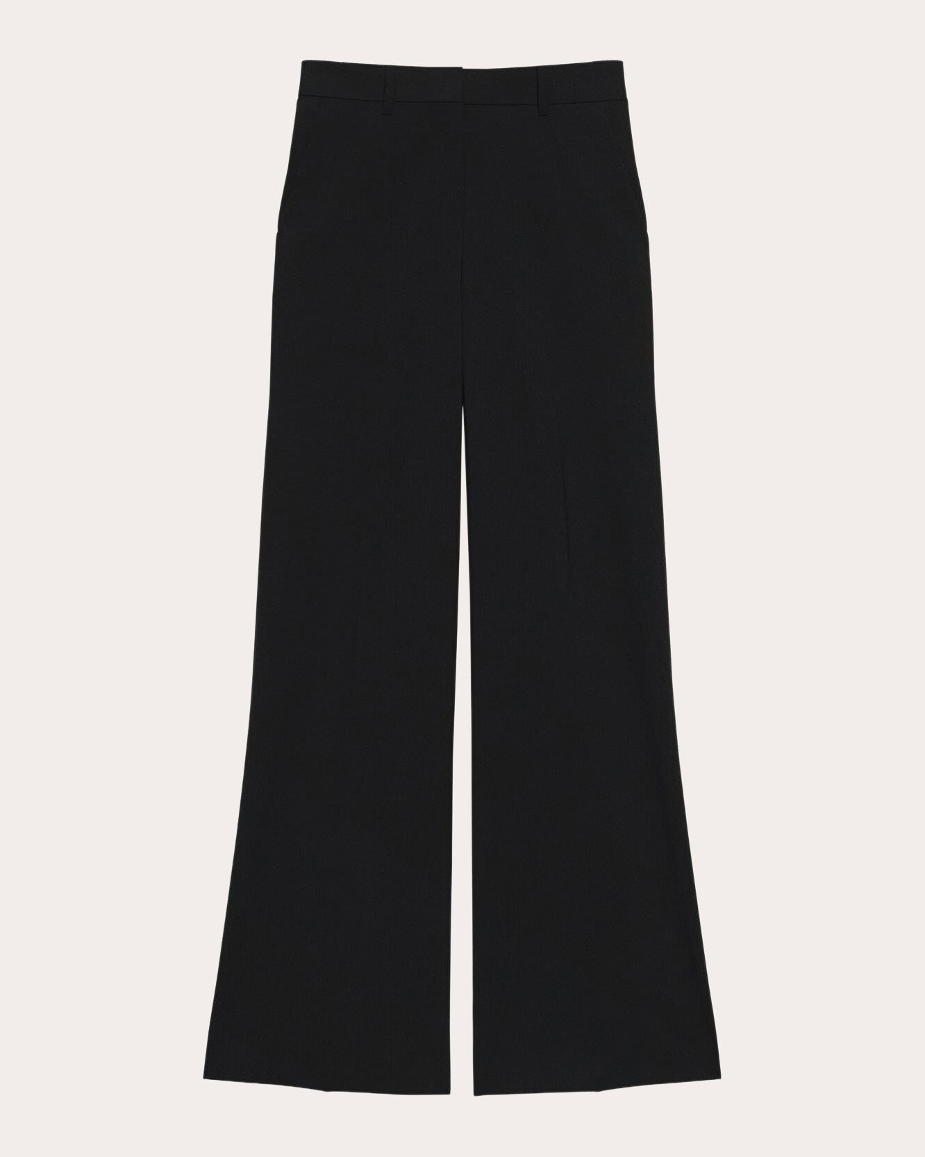 Fluid Wool Creased Flare Trousers