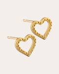 Infinity 18K Gold Heart Stud Earrings