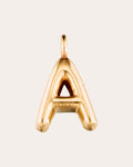 Puffy 14K Gold Initial Pendant