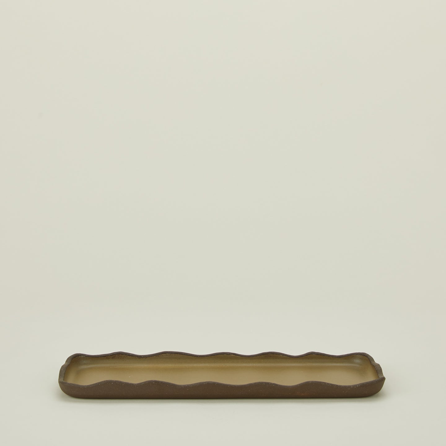 Stoneware Wavy Tray - Olive