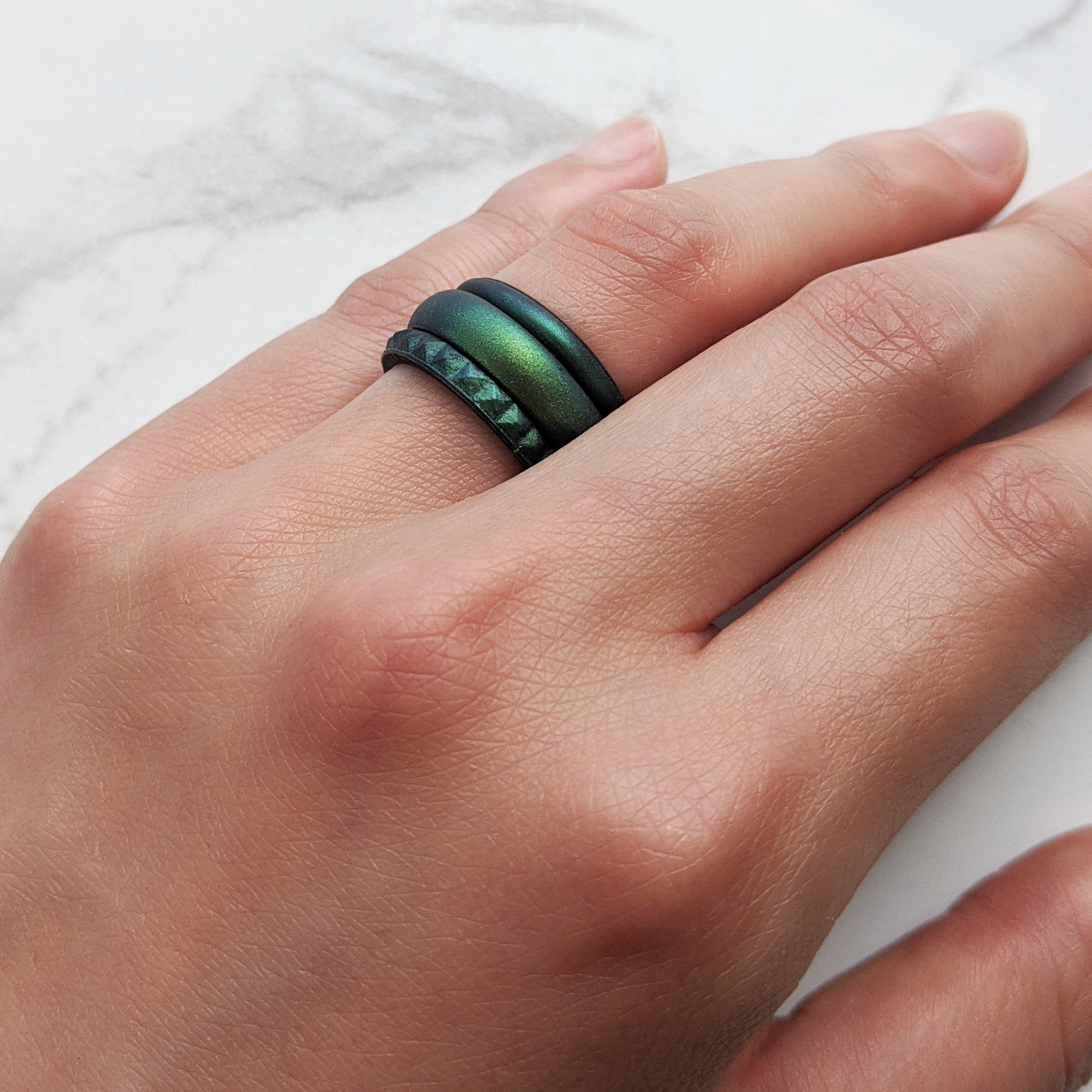 Enchanted Green Breathable Silicone Ring