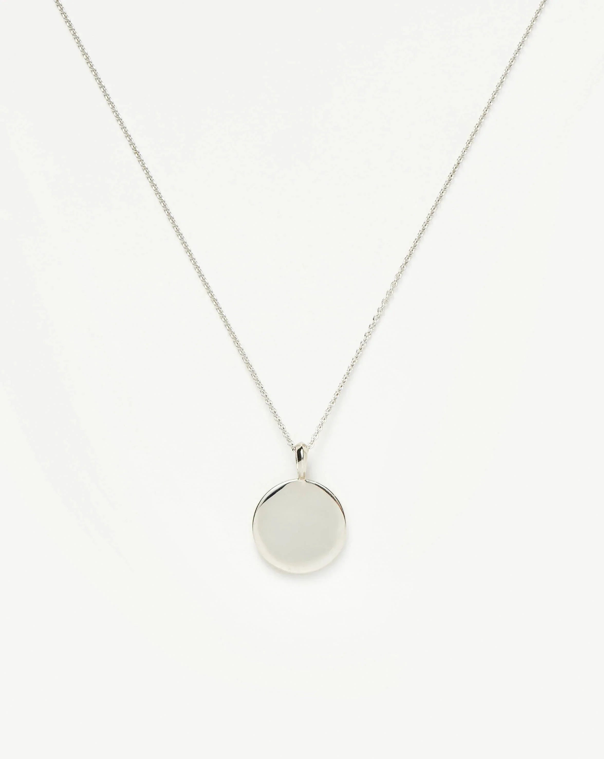 Engravable Round Necklace | Sterling Silver