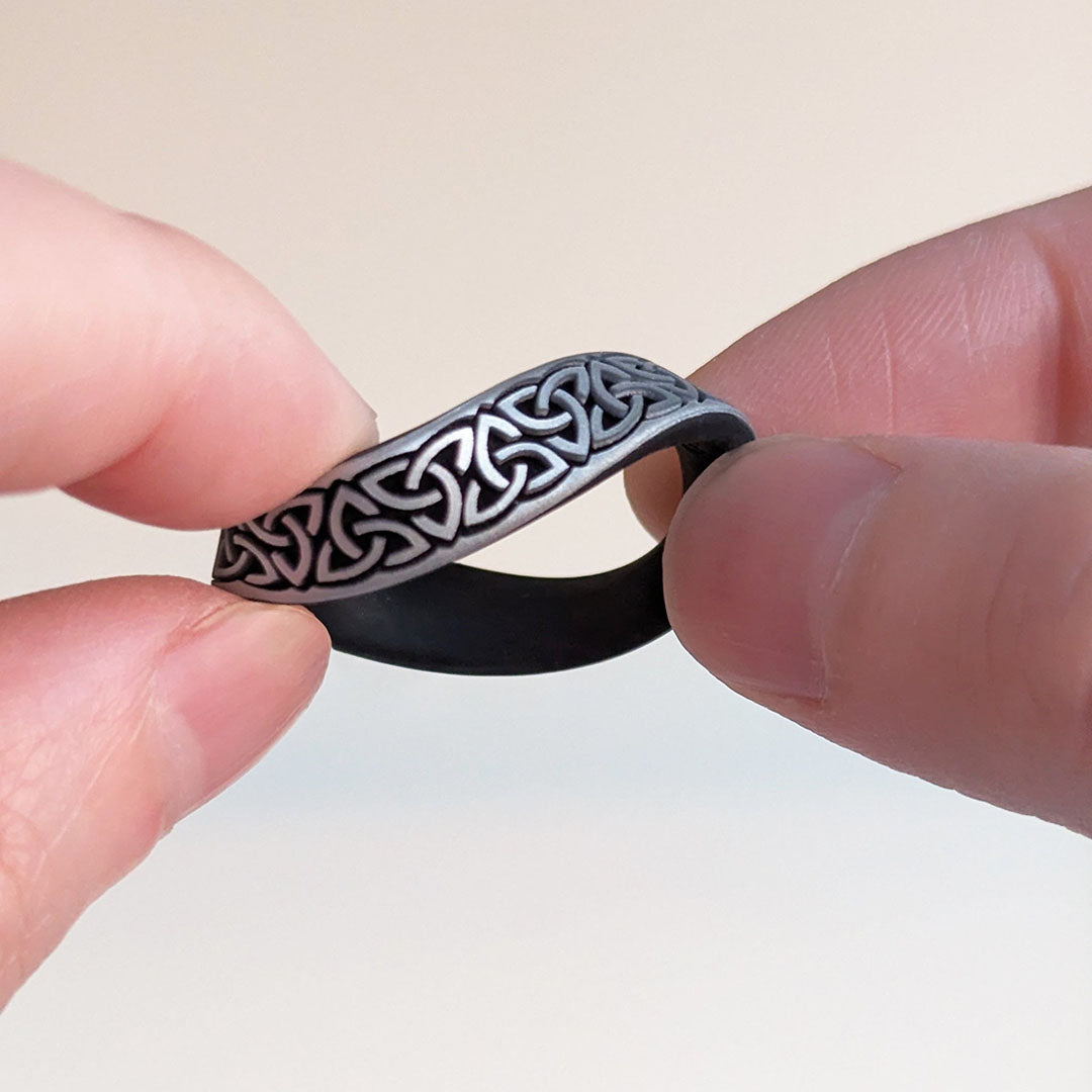 Trinity (Wider Design) Silicone Ring on Dual Layer 6mm