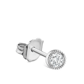 Scalloped Set Diamond Stud Earring