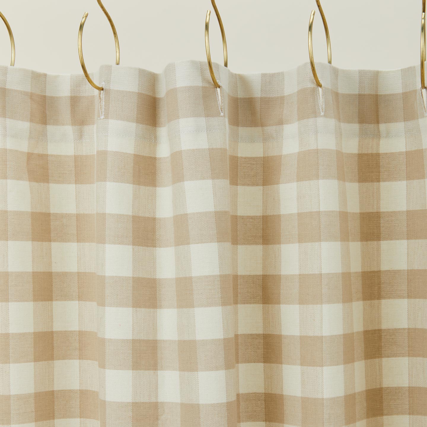 Essential Gingham Shower Curtain - Ivory/Flax