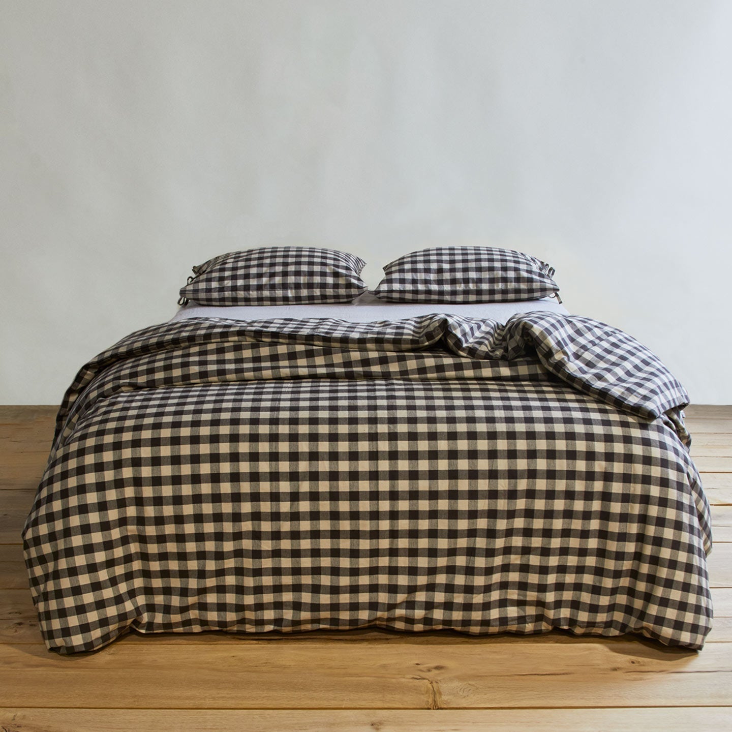 Essential Gingham Duvet - Light Grey/Black