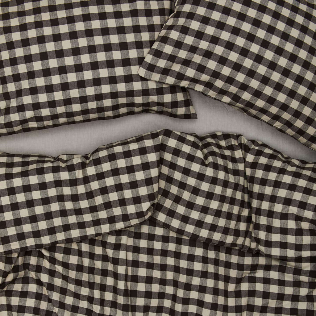 Essential Gingham Duvet - Light Grey/Black