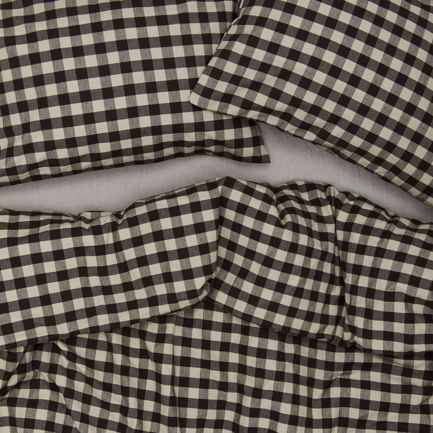 Essential Gingham Duvet - Light Grey/Black