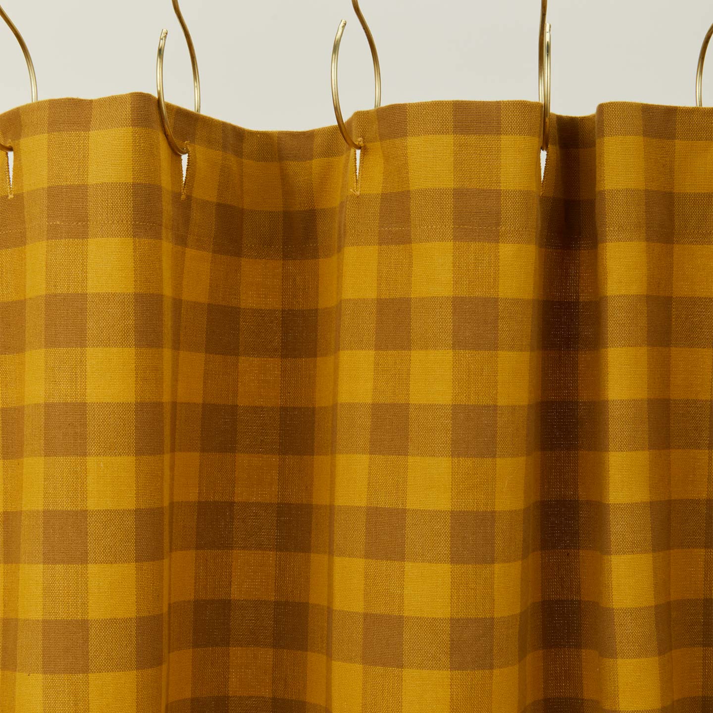 Essential Gingham Shower Curtain - Mustard/Bronze