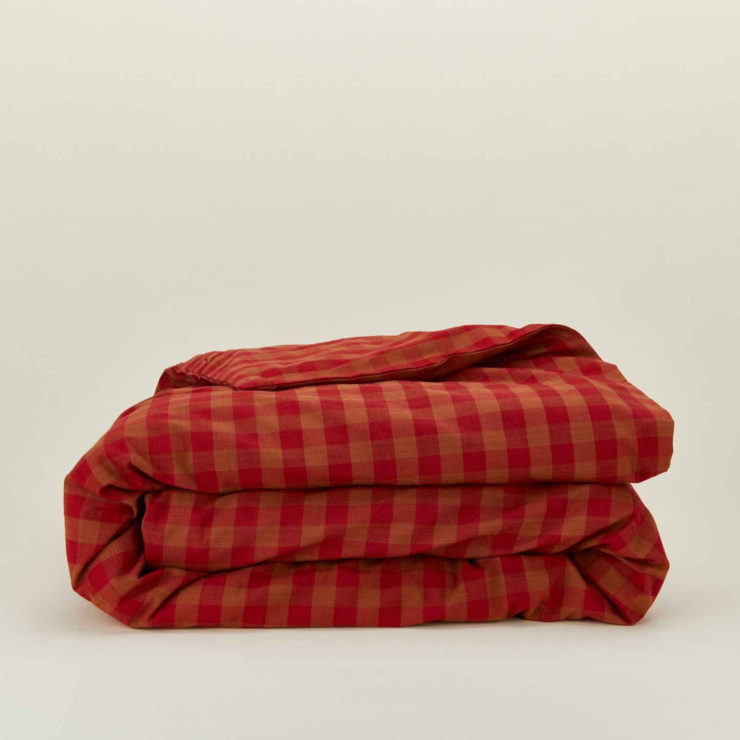 Essential Gingham Duvet - Red/Terracotta
