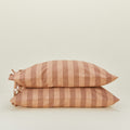 Essential Striped Pillowcases, Set of 2 - Blush/Terracotta