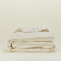 Essential Striped Duvet - Ivory/Flax