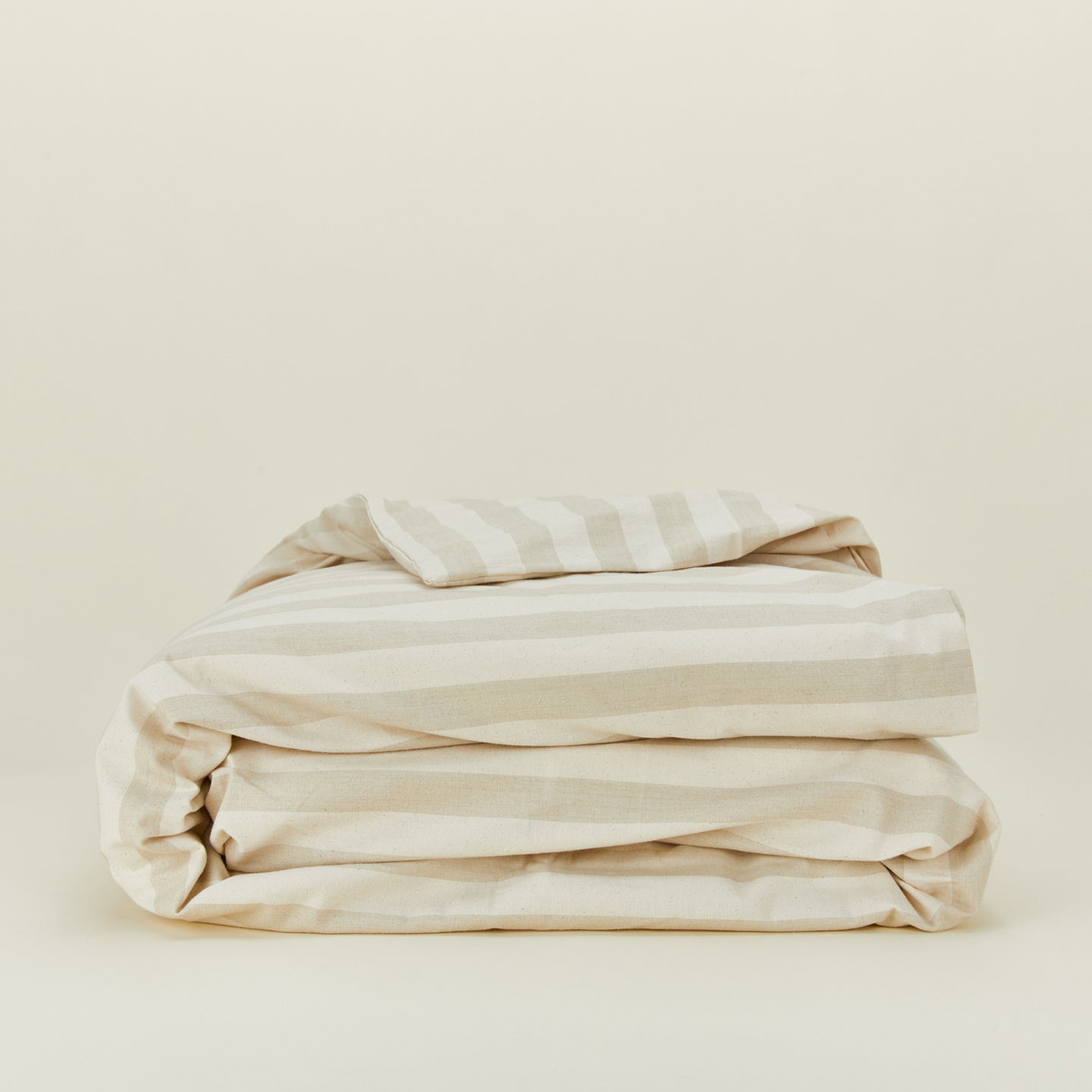 Essential Striped Duvet - Ivory/Flax