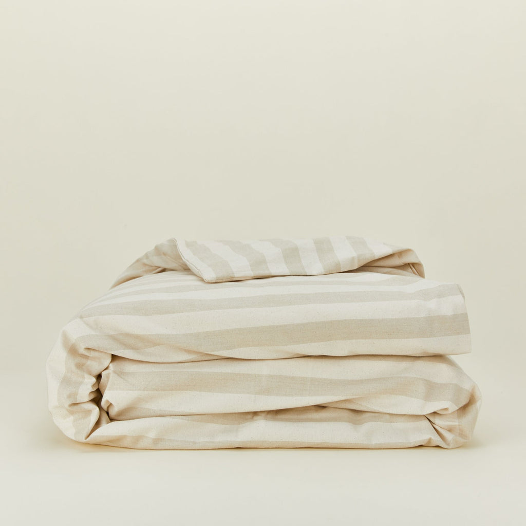 Essential Striped Duvet - Ivory/Flax