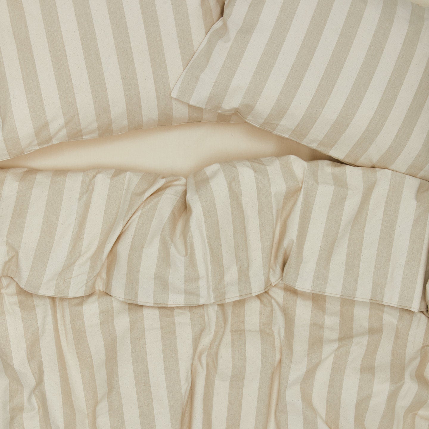Essential Striped Duvet - Ivory/Flax