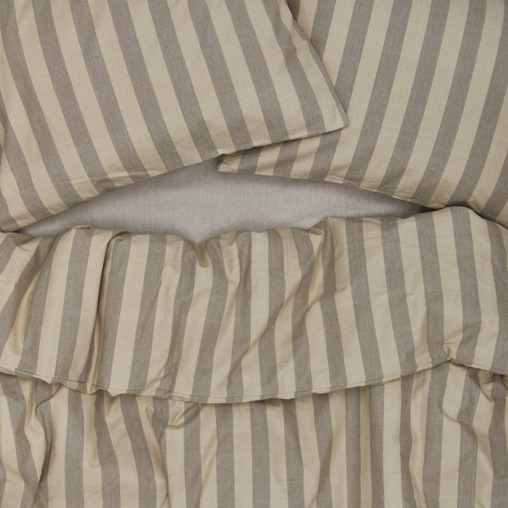 Essential Striped Duvet - Light Grey/Dark Grey