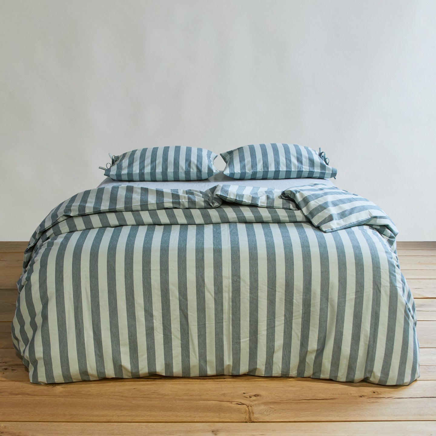 Essential Striped Duvet - Sky/Peacock