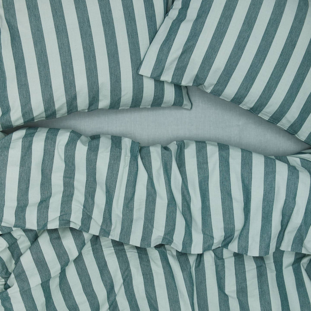 Essential Striped Duvet - Sky/Peacock