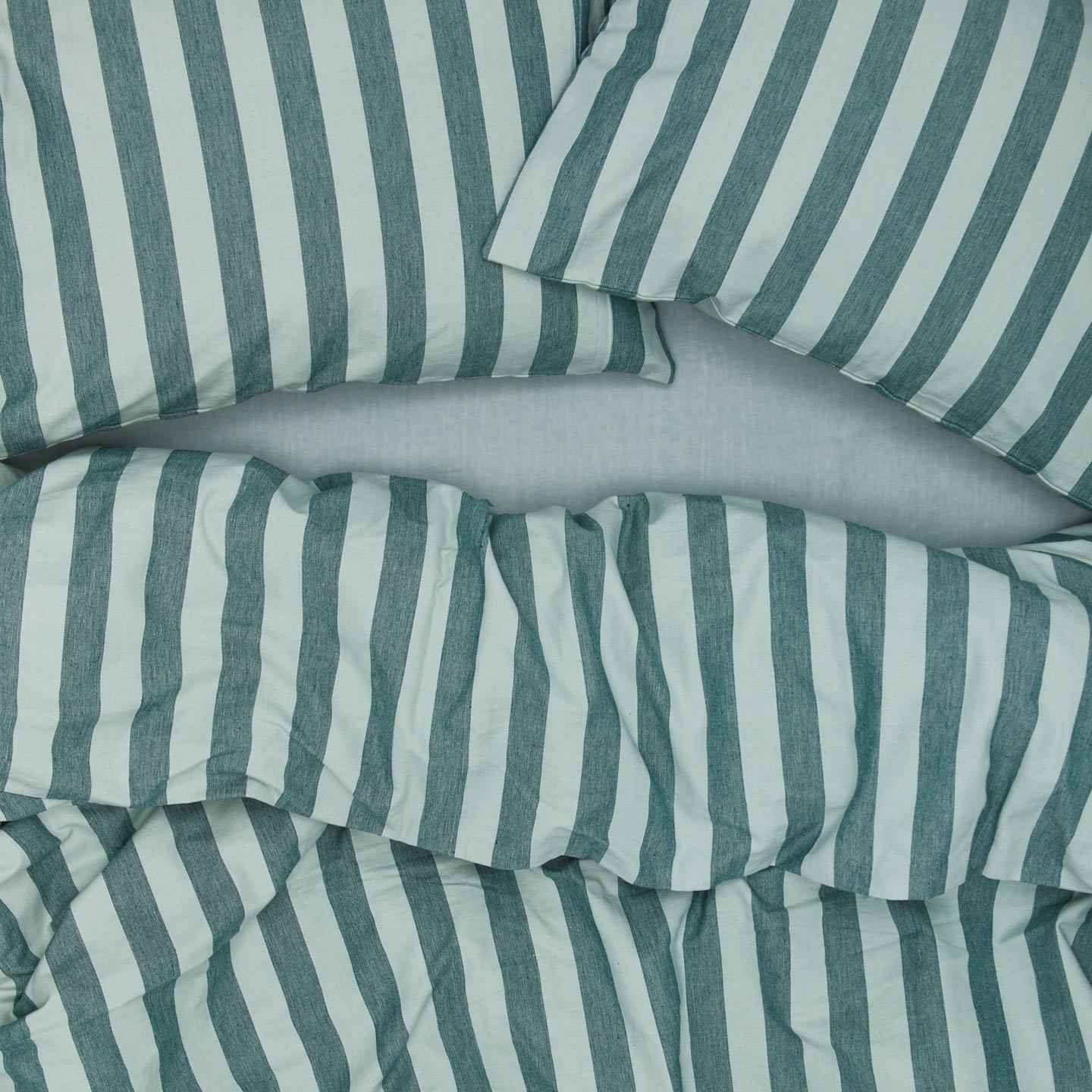 Essential Striped Duvet - Sky/Peacock