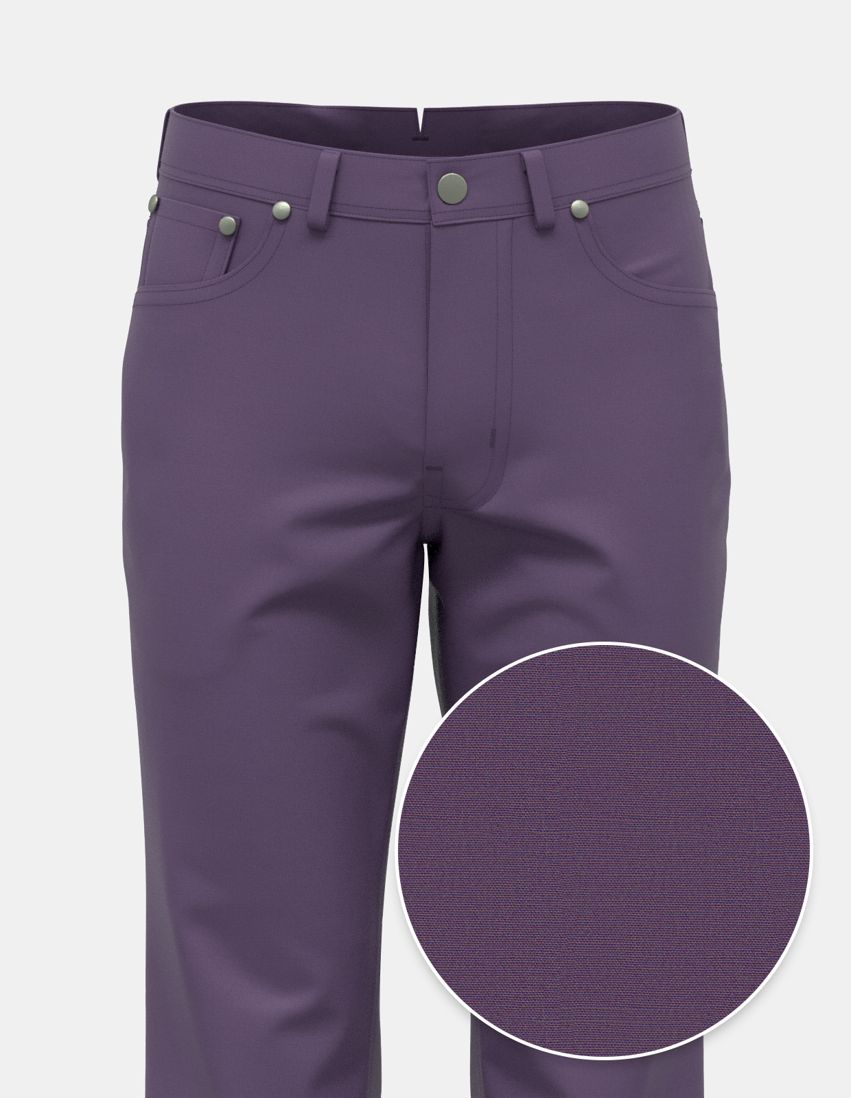 European Fine Poplin Stretch Five Pocket - Dusty Purple