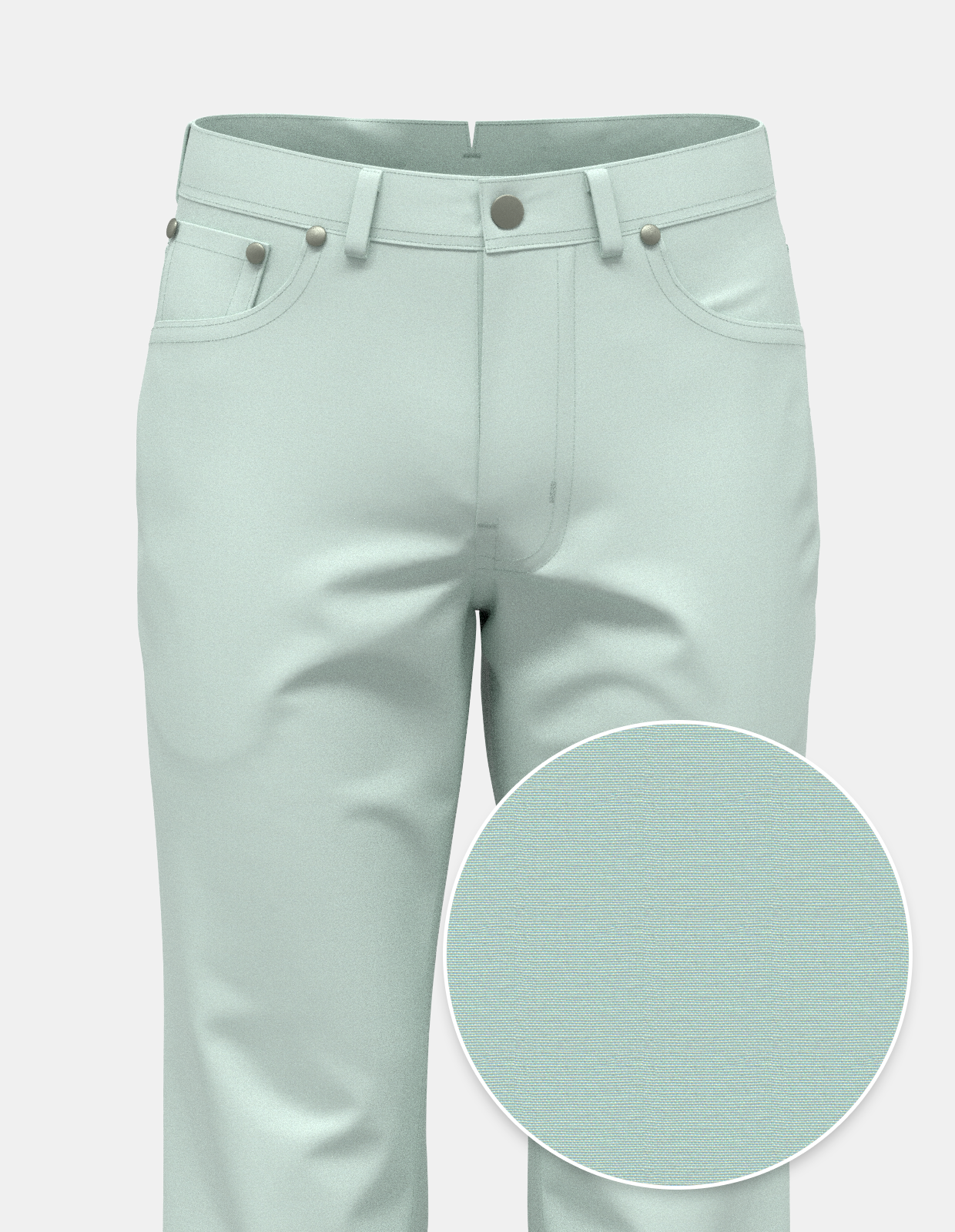 European Fine Poplin Stretch Five Pocket - Mint Green