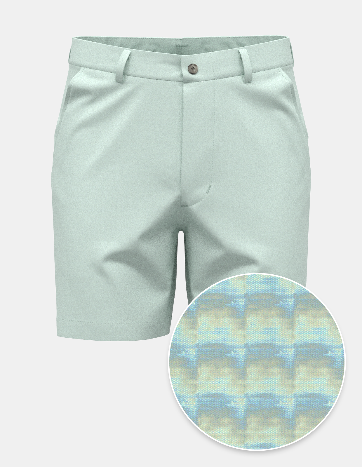European Fine Poplin Stretch Short - Mint Green