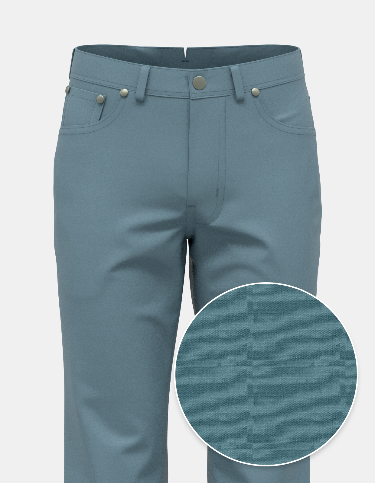 European Fine Poplin Stretch Five Pocket - Teal