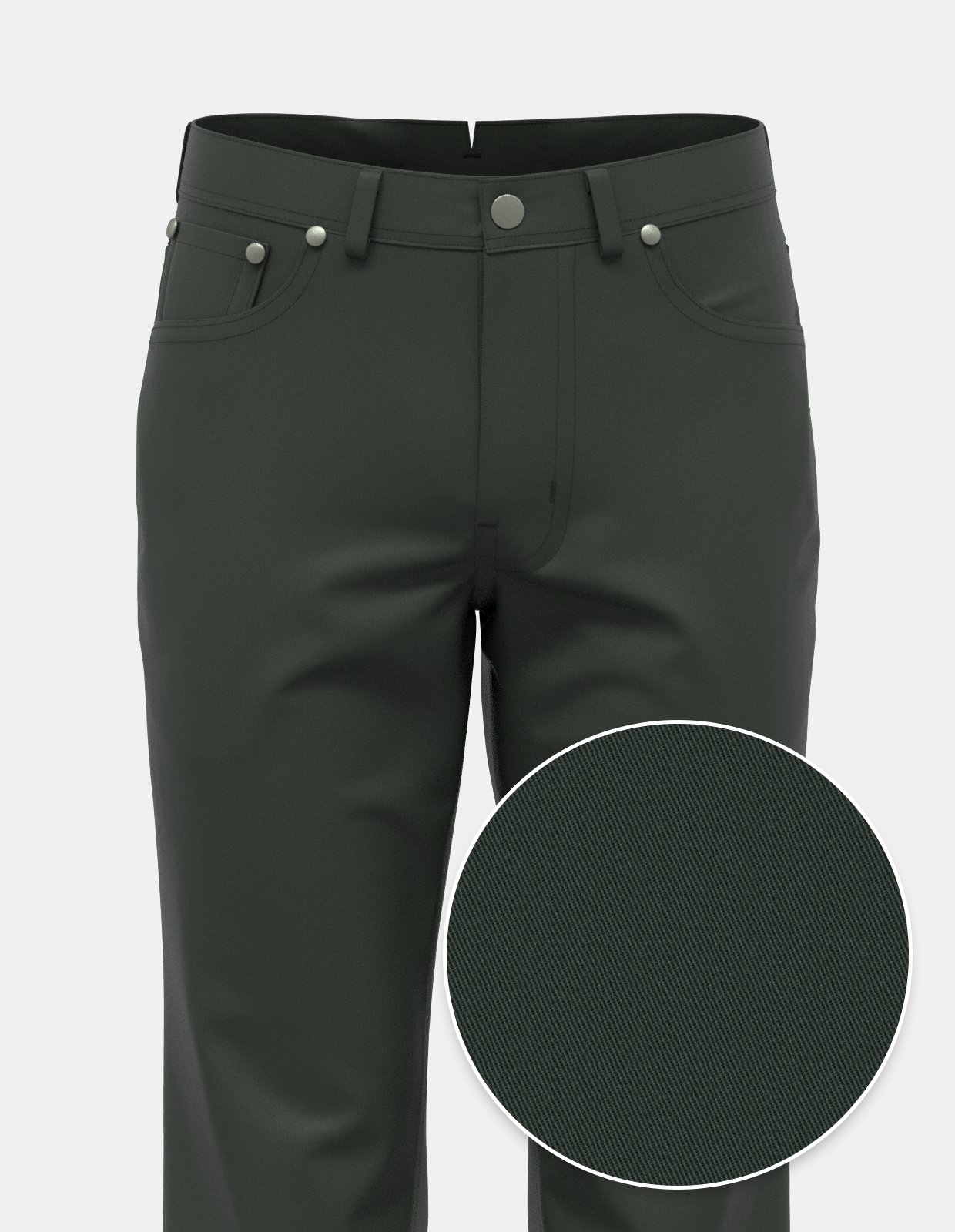 European Fine Twill Five Pocket - Forest