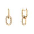 Crystal Link Earrings Gold