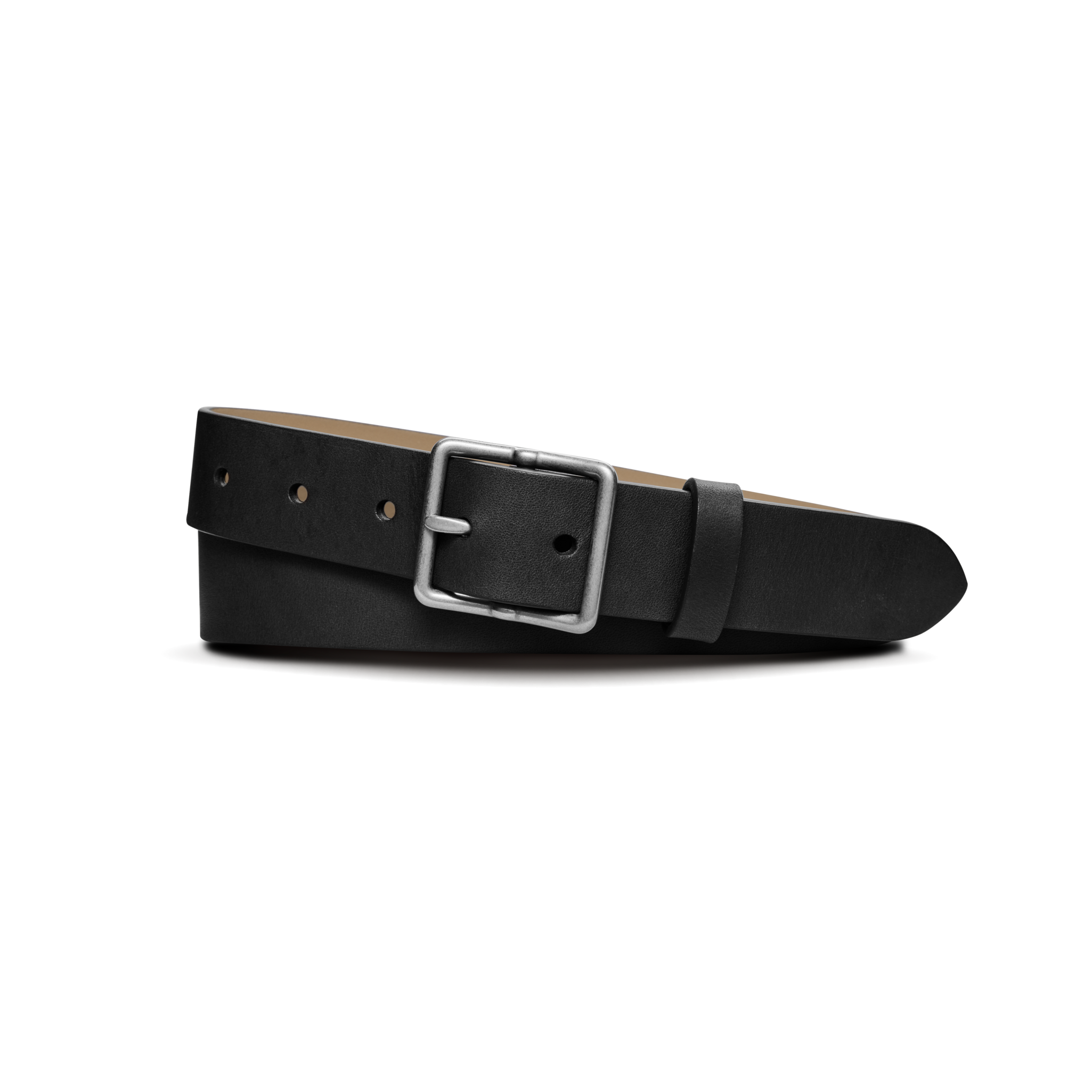 1 1/4" Center Bar Buckle Belt - Black