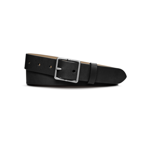 1 1/4" Center Bar Buckle Belt - Black