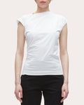 Cotton Jersey Asymmetric Draped T-Shirt