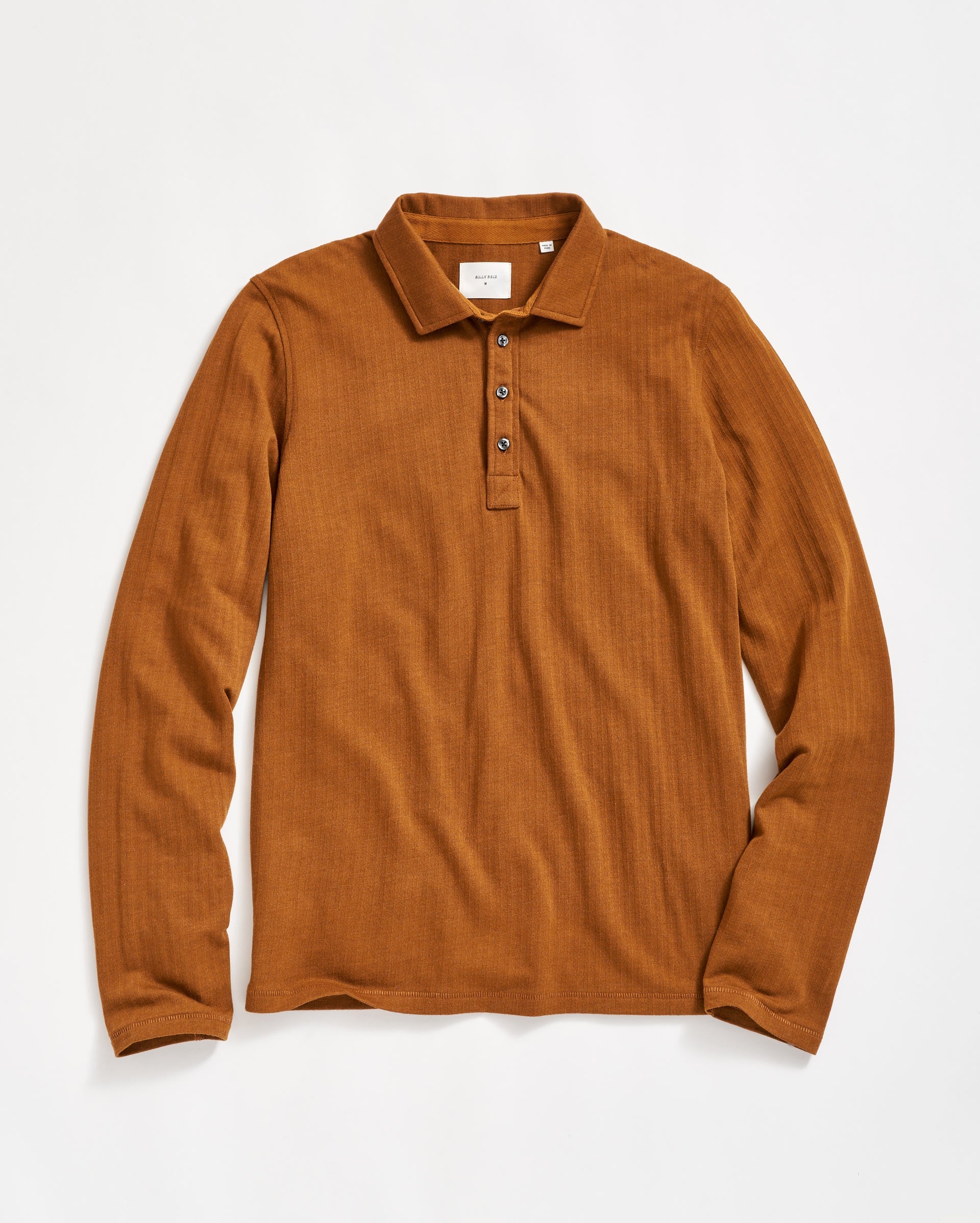 Long Sleeve Herringbone Polo