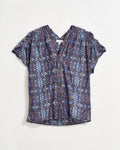 Printed Button Front Blouse