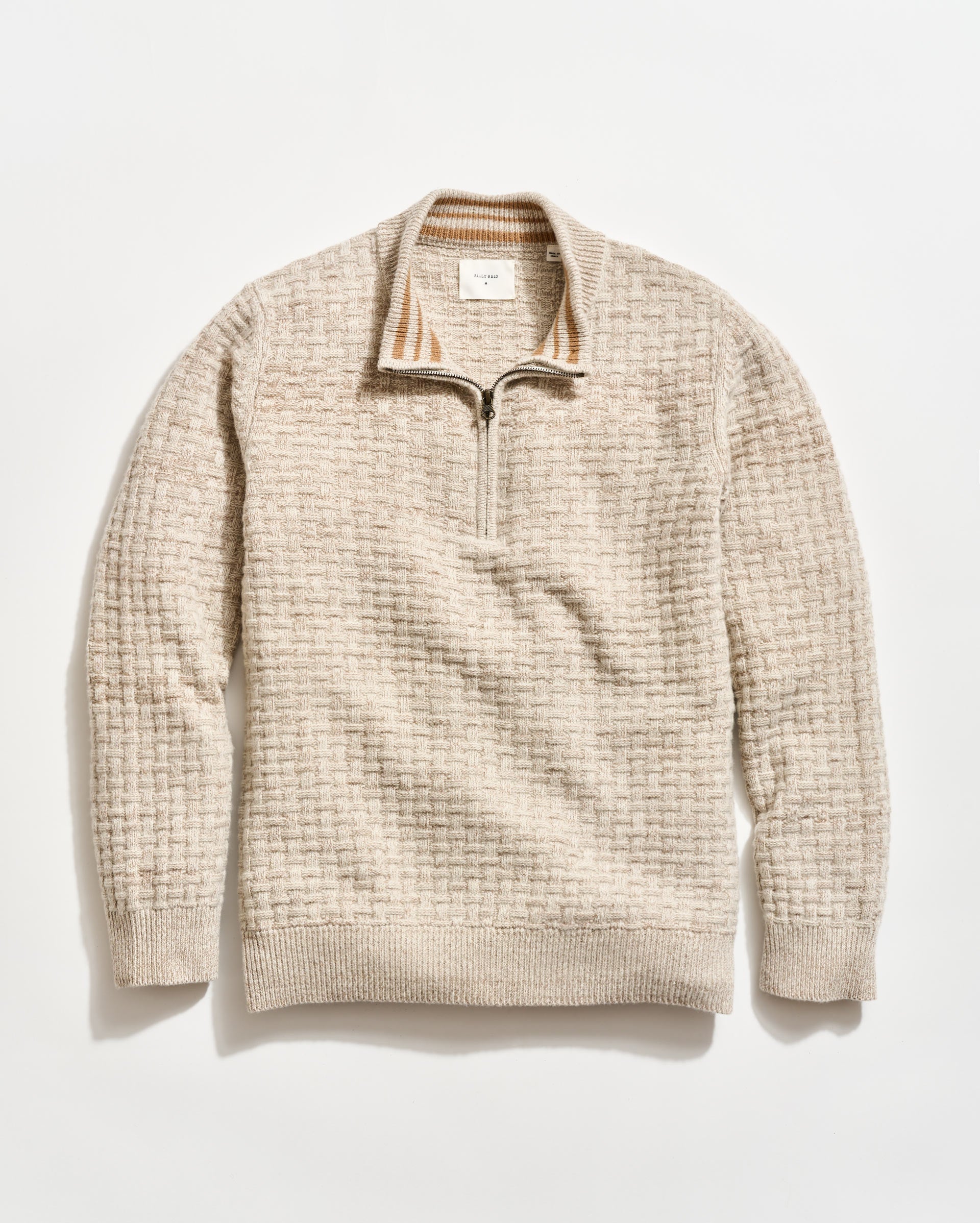 Basketweave Half Zip Sweater