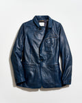 Washed Leather Blazer