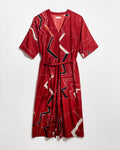 Mountain Silk V-Pleat Maxi Dress
