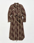 Abstract Heirloom Check Maxi Shirt Dress