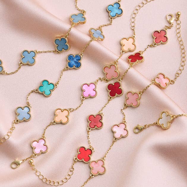 Multicolor Shell Charm Bracelet | Gold Accents