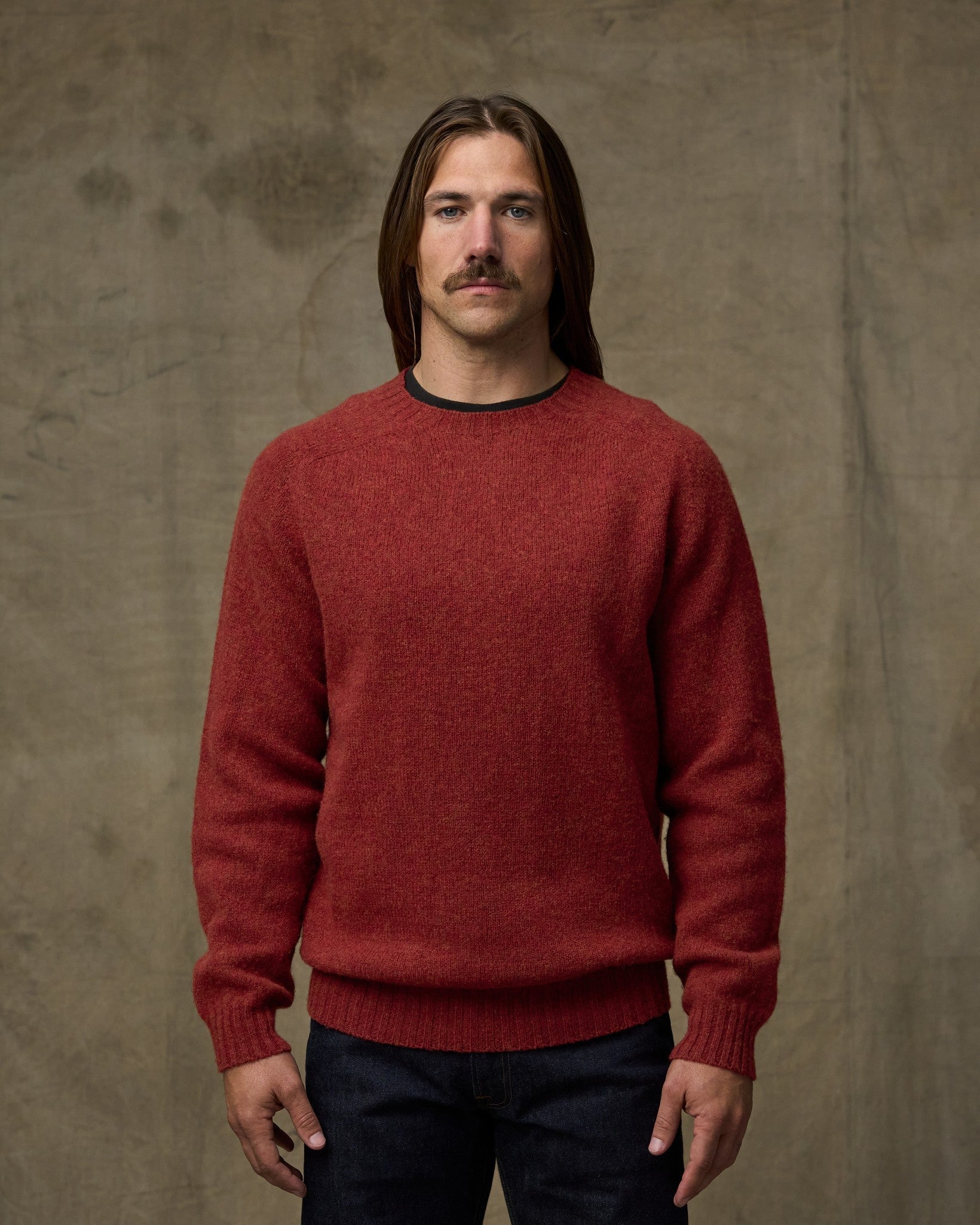 Shetland 5-gauge Wool Sweater - Russet