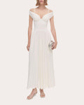 Amarantha Pleated Jersey Knit Off-Shoulder Dress