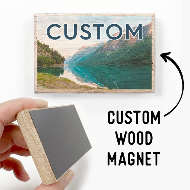 Custom Location Wood Fridge Magnets - Any Custom Image