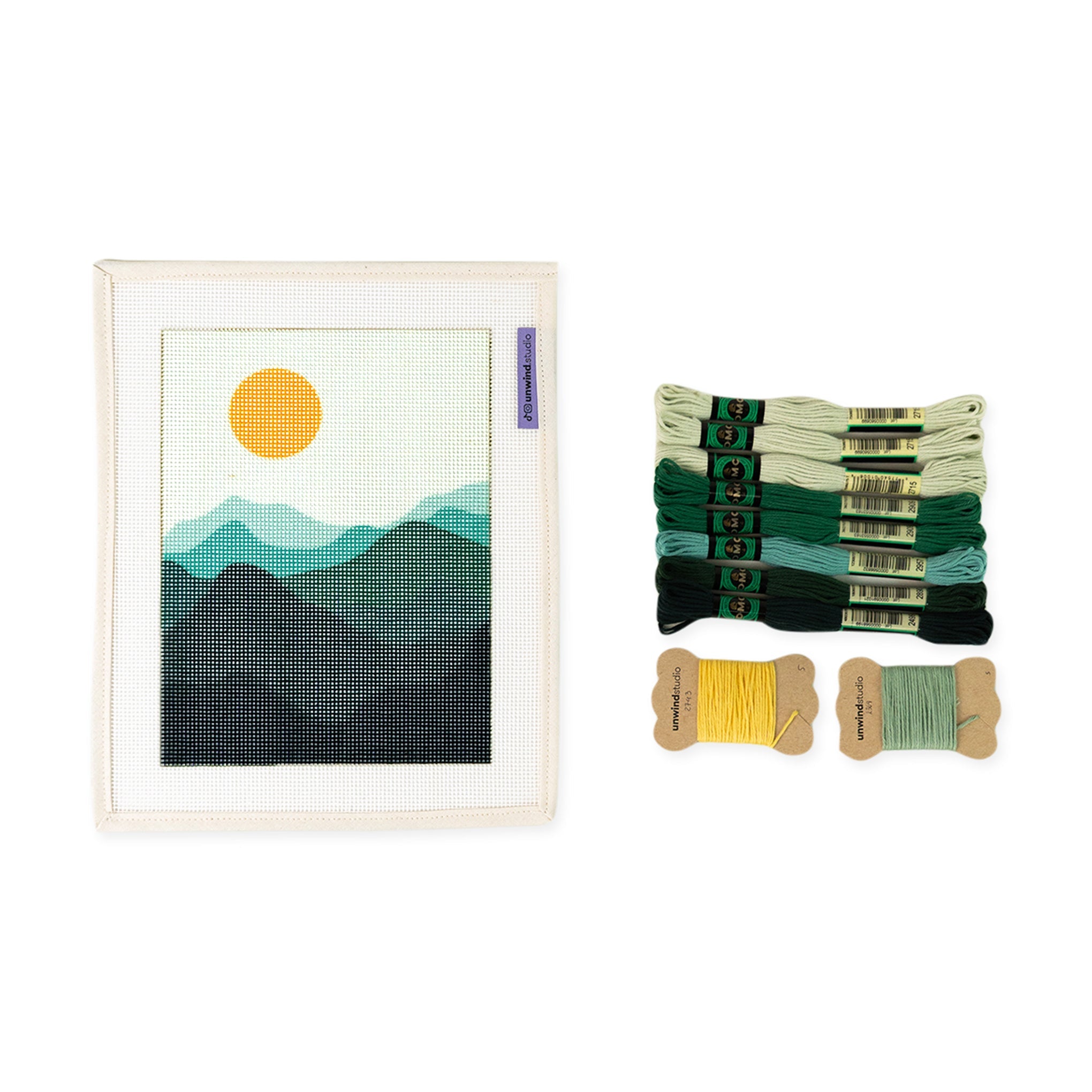 DIY Nature Needlepoint Kit - Green Mountains